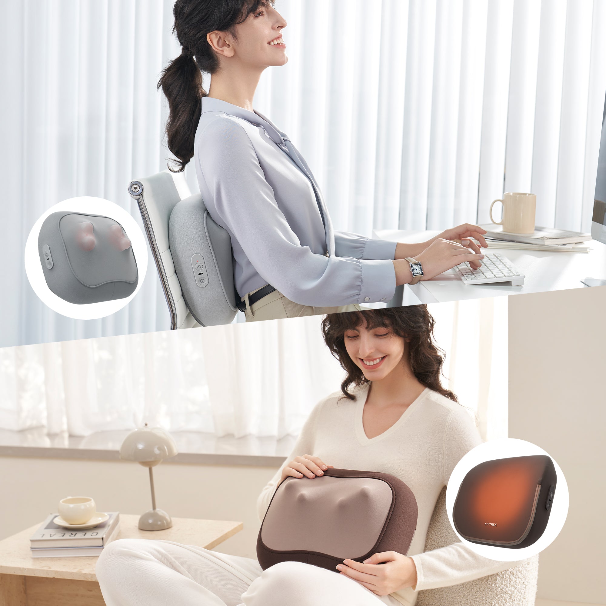 Rakuno W Care Dual-Use Massage Cushion